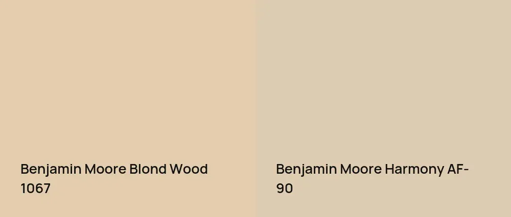 Benjamin Moore Blond Wood 1067 vs Benjamin Moore Harmony AF-90