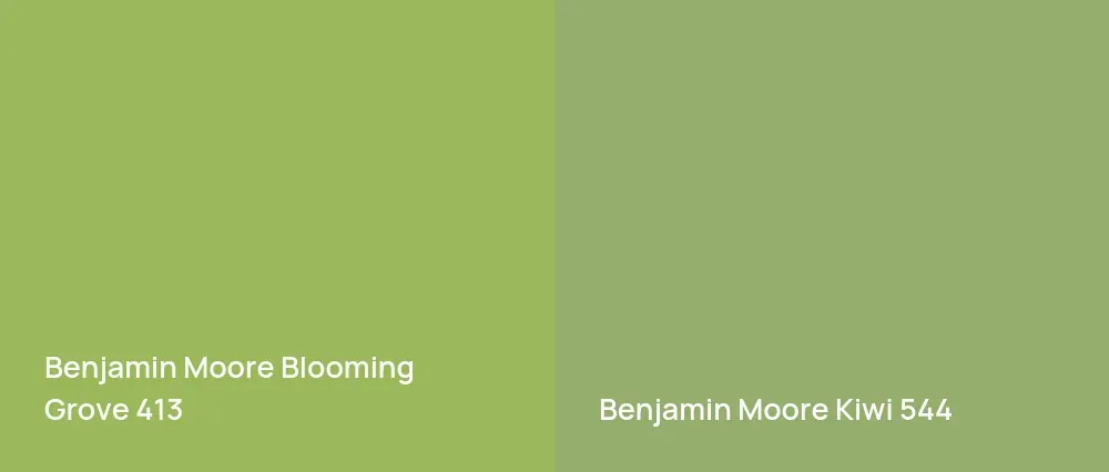 Benjamin Moore Blooming Grove 413 vs Benjamin Moore Kiwi 544
