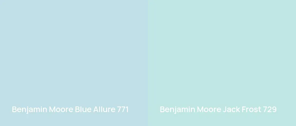 Benjamin Moore Blue Allure 771 vs Benjamin Moore Jack Frost 729