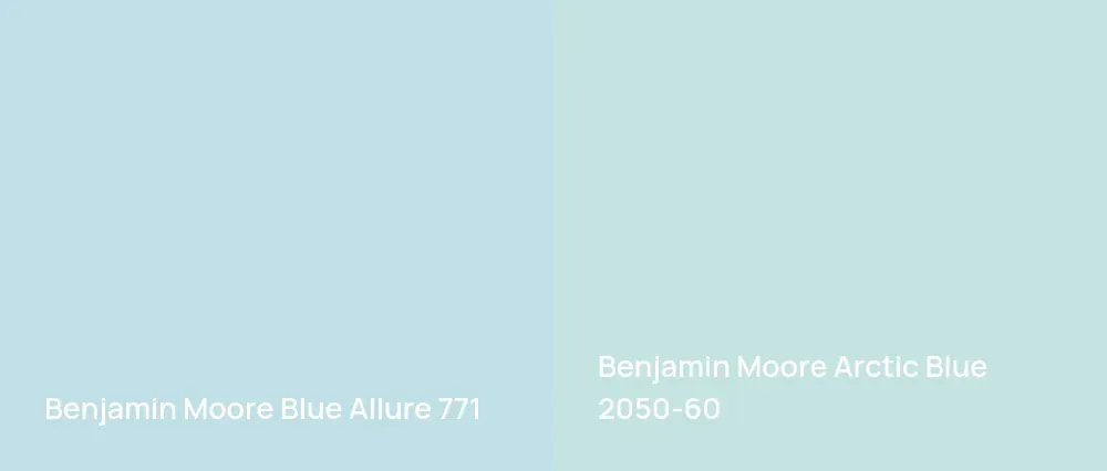 Benjamin Moore Blue Allure 771 vs Benjamin Moore Arctic Blue 2050-60