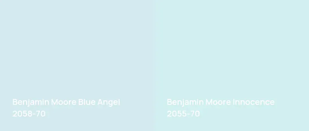 Benjamin Moore Blue Angel 2058-70 vs Benjamin Moore Innocence 2055-70