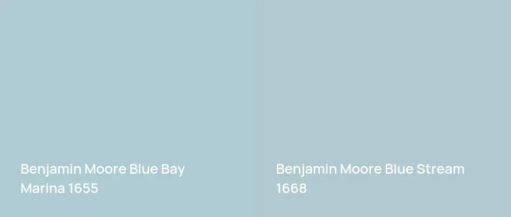 Benjamin Moore Blue Bay Marina 1655 vs Benjamin Moore Blue Stream 1668