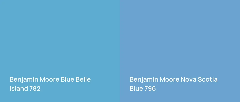Benjamin Moore Blue Belle Island 782 vs Benjamin Moore Nova Scotia Blue 796