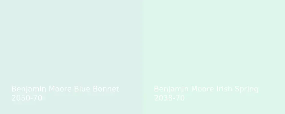 Benjamin Moore Blue Bonnet 2050-70 vs Benjamin Moore Irish Spring 2038-70