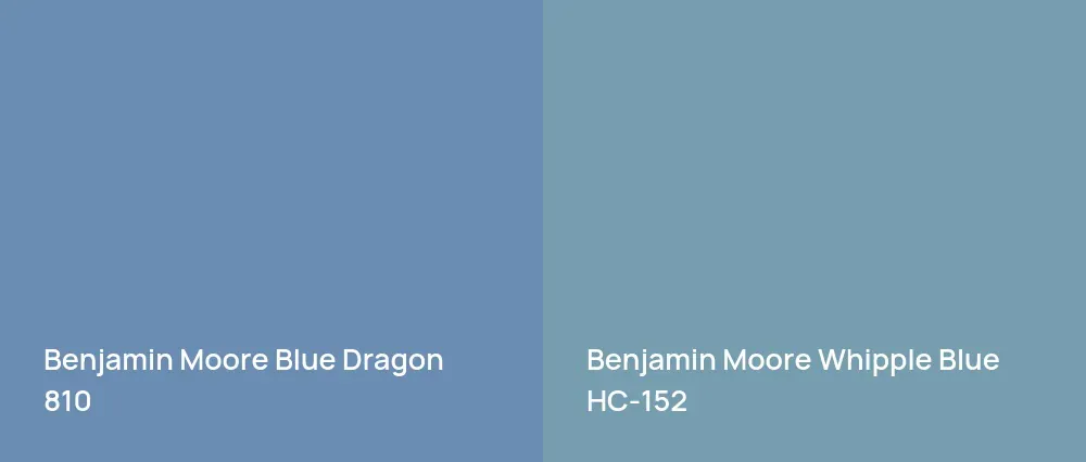Benjamin Moore Blue Dragon 810 vs Benjamin Moore Whipple Blue HC-152