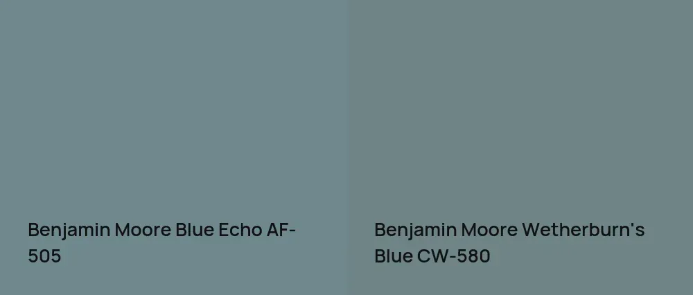 Benjamin Moore Blue Echo AF-505 vs Benjamin Moore Wetherburn's Blue CW-580