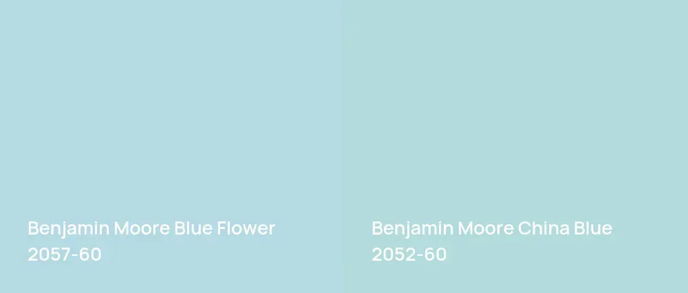 Benjamin Moore Blue Flower 2057-60 vs Benjamin Moore China Blue 2052-60