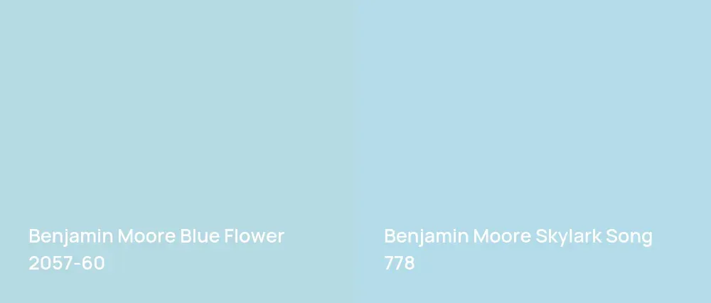 Benjamin Moore Blue Flower 2057-60 vs Benjamin Moore Skylark Song 778