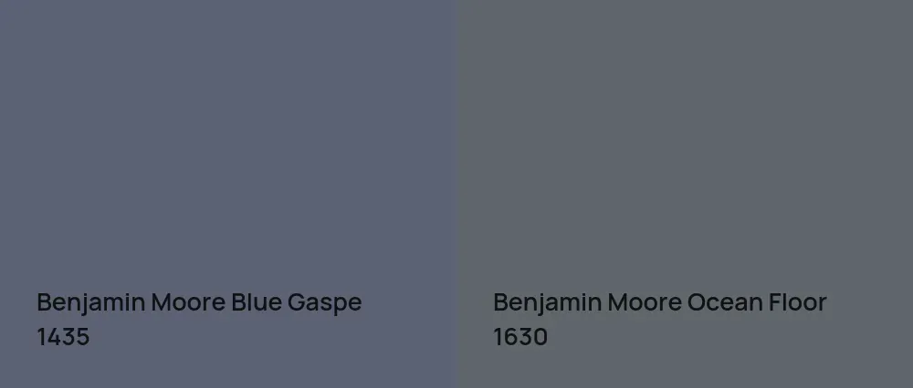Benjamin Moore Blue Gaspe 1435 vs Benjamin Moore Ocean Floor 1630