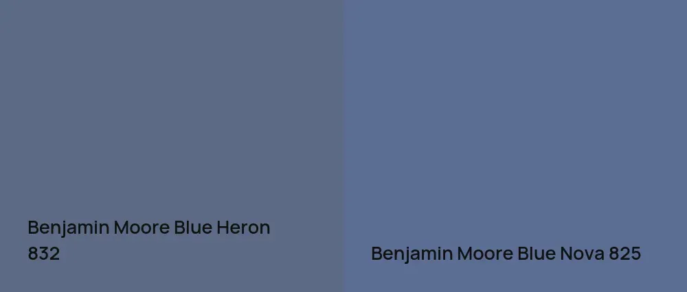 Benjamin Moore Blue Heron 832 vs Benjamin Moore Blue Nova 825