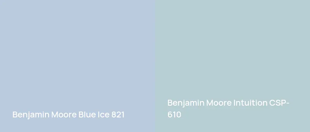 Benjamin Moore Blue Ice 821 vs Benjamin Moore Intuition CSP-610