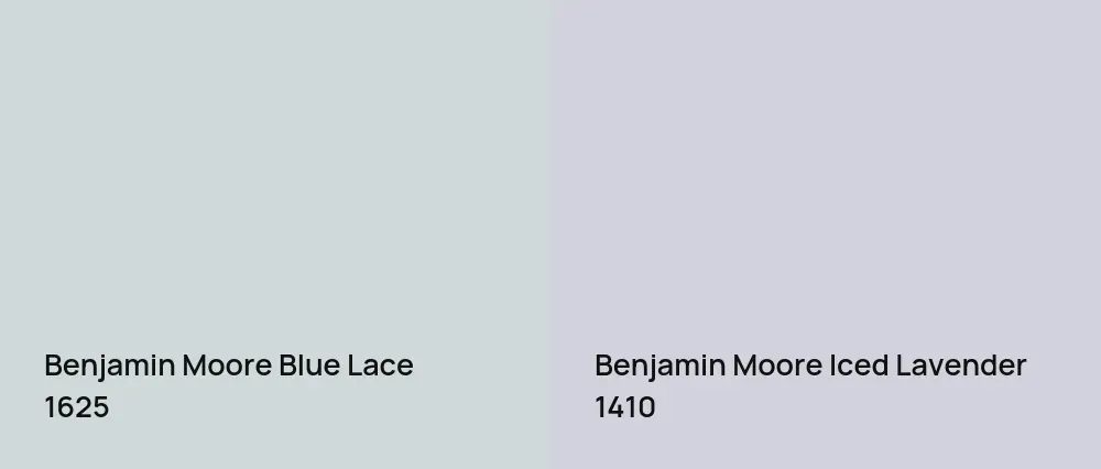 Benjamin Moore Blue Lace 1625 vs Benjamin Moore Iced Lavender 1410