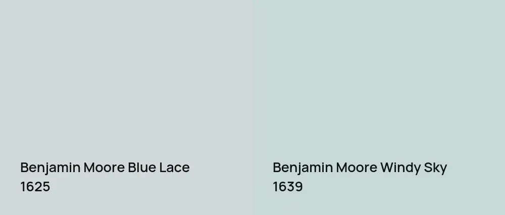 Benjamin Moore Blue Lace 1625 vs Benjamin Moore Windy Sky 1639