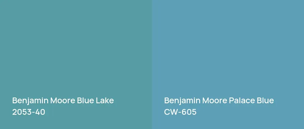 Benjamin Moore Blue Lake 2053-40 vs Benjamin Moore Palace Blue CW-605