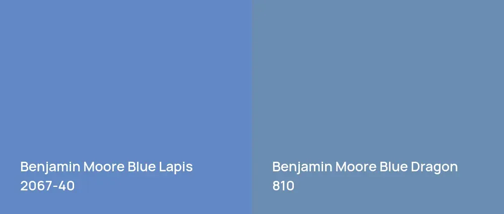 Benjamin Moore Blue Lapis 2067-40 vs Benjamin Moore Blue Dragon 810