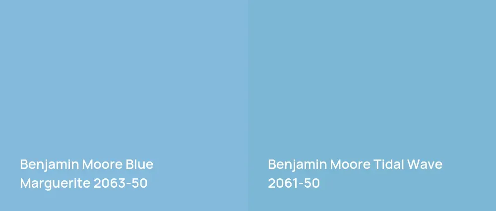 Benjamin Moore Blue Marguerite 2063-50 vs Benjamin Moore Tidal Wave 2061-50