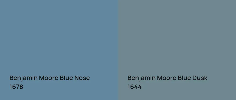 Benjamin Moore Blue Nose 1678 vs Benjamin Moore Blue Dusk 1644