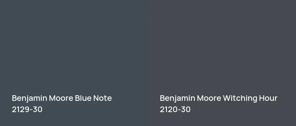 Benjamin Moore Blue Note 2129-30 vs Benjamin Moore Witching Hour 2120-30