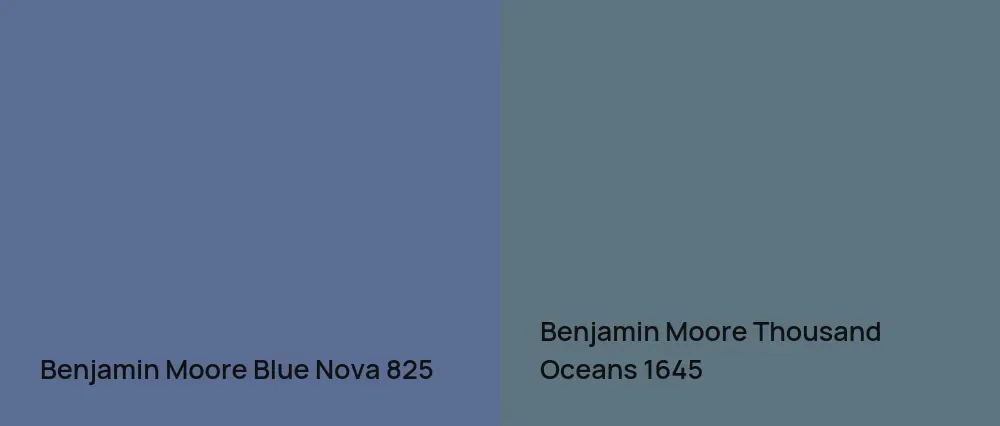 Benjamin Moore Blue Nova 825 vs Benjamin Moore Thousand Oceans 1645