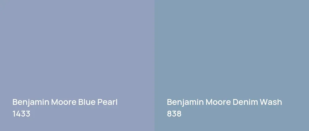 Benjamin Moore Blue Pearl 1433 vs Benjamin Moore Denim Wash 838