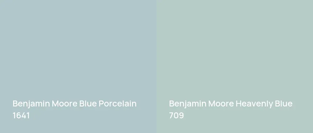 Benjamin Moore Blue Porcelain 1641 vs Benjamin Moore Heavenly Blue 709