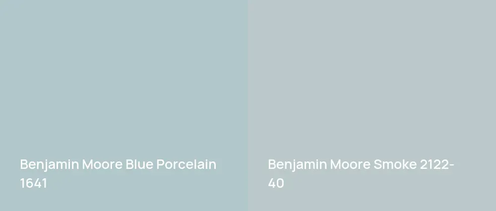 Benjamin Moore Blue Porcelain 1641 vs Benjamin Moore Smoke 2122-40