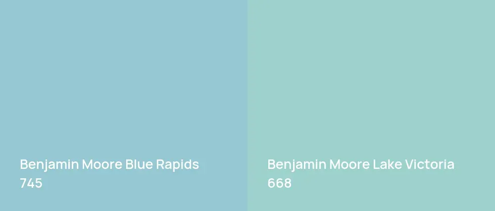 Benjamin Moore Blue Rapids 745 vs Benjamin Moore Lake Victoria 668