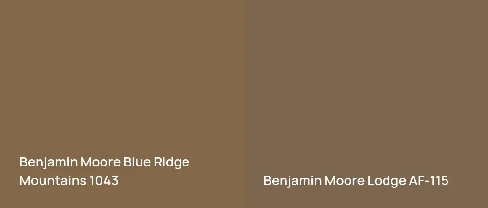 Benjamin Moore Blue Ridge Mountains 1043 vs Benjamin Moore Lodge AF-115