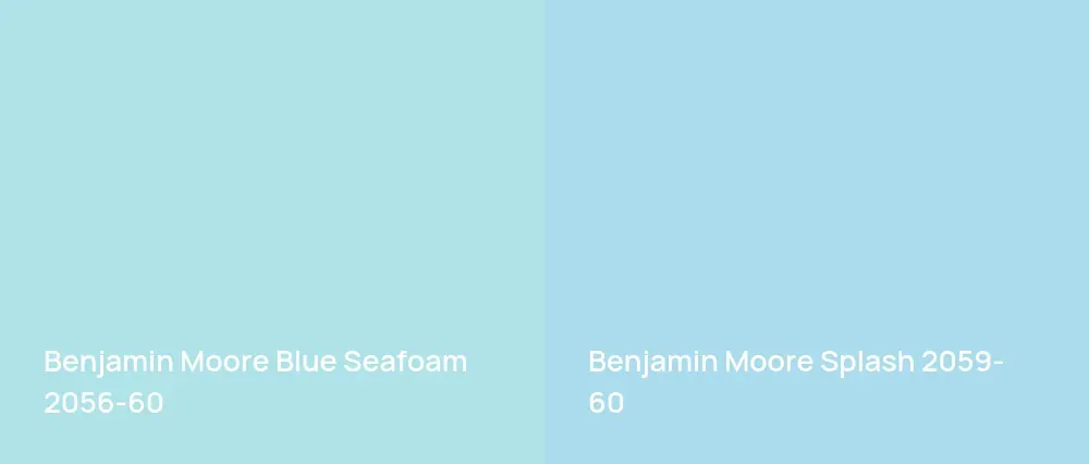 Benjamin Moore Blue Seafoam 2056-60 vs Benjamin Moore Splash 2059-60