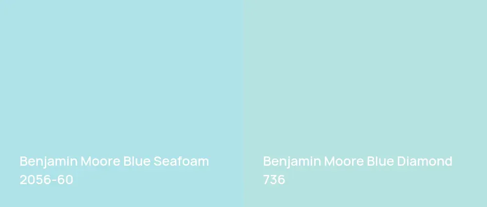 Benjamin Moore Blue Seafoam 2056-60 vs Benjamin Moore Blue Diamond 736