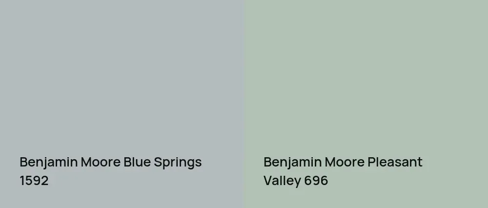 Benjamin Moore Blue Springs 1592 vs Benjamin Moore Pleasant Valley 696