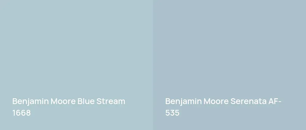 Benjamin Moore Blue Stream 1668 vs Benjamin Moore Serenata AF-535