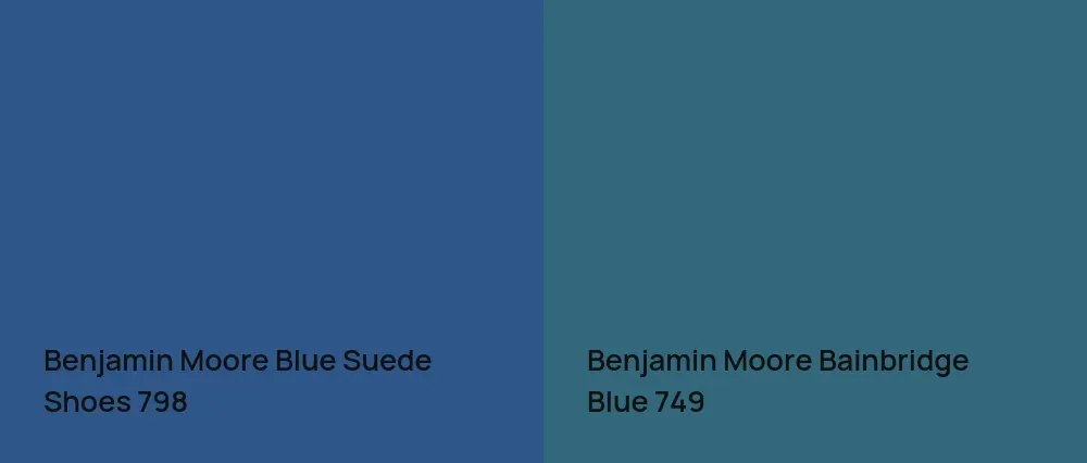 Benjamin Moore Blue Suede Shoes 798 vs Benjamin Moore Bainbridge Blue 749