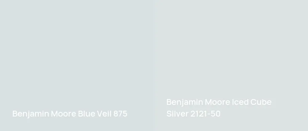 Benjamin Moore Blue Veil 875 vs Benjamin Moore Iced Cube Silver 2121-50