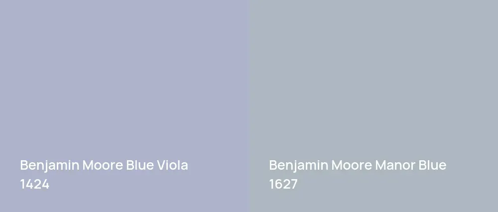 Benjamin Moore Blue Viola 1424 vs Benjamin Moore Manor Blue 1627