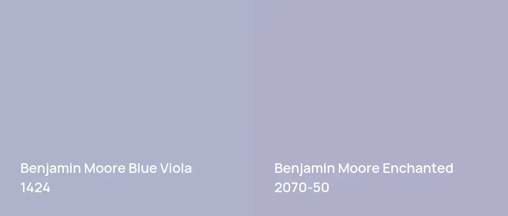 Benjamin Moore Blue Viola 1424 vs Benjamin Moore Enchanted 2070-50