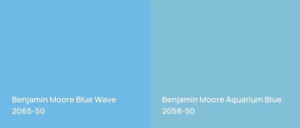 Benjamin Moore Blue Wave 2065-50 vs Benjamin Moore Aquarium Blue 2058-50