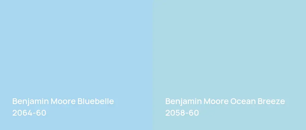 Benjamin Moore Bluebelle 2064-60 vs Benjamin Moore Ocean Breeze 2058-60