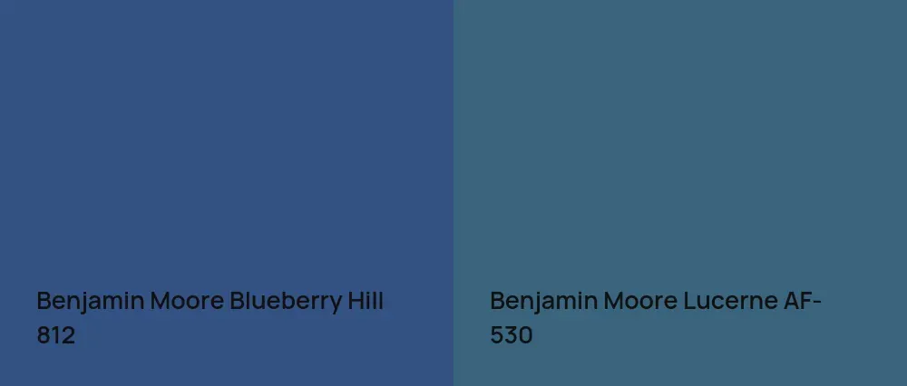 Benjamin Moore Blueberry Hill 812 vs Benjamin Moore Lucerne AF-530