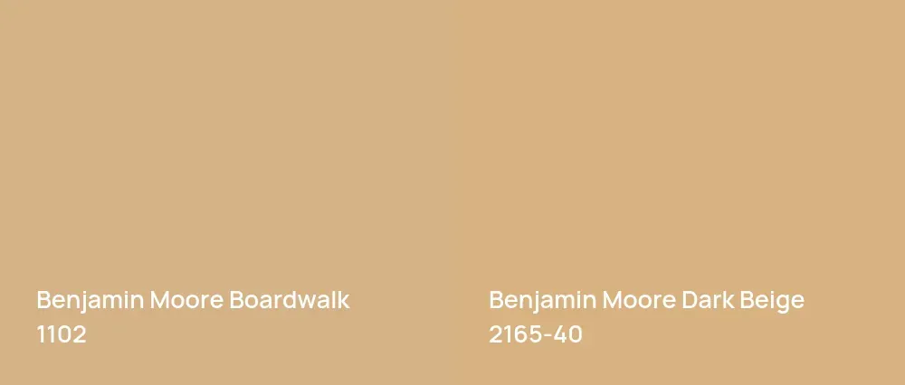 Benjamin Moore Boardwalk 1102 vs Benjamin Moore Dark Beige 2165-40