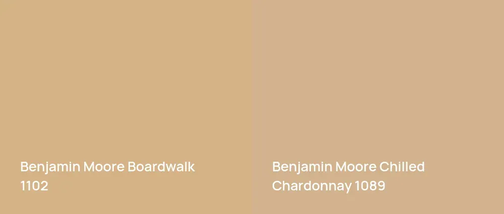Benjamin Moore Boardwalk 1102 vs Benjamin Moore Chilled Chardonnay 1089