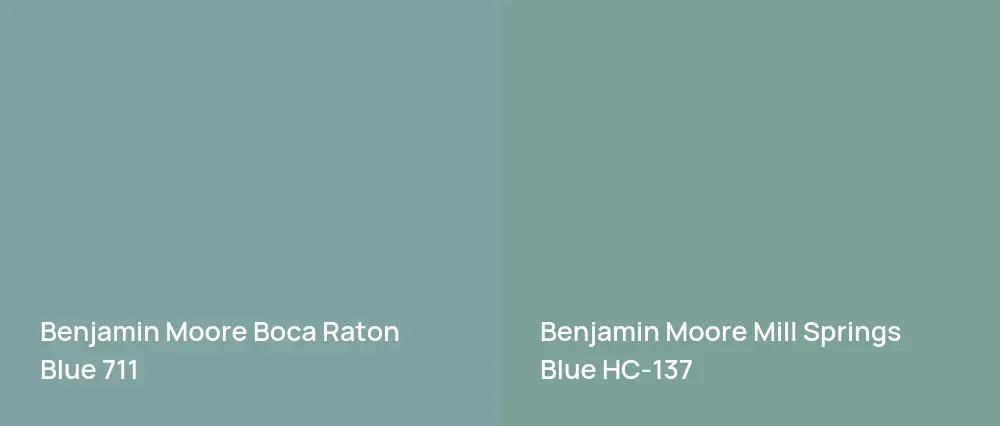 Benjamin Moore Boca Raton Blue 711 vs Benjamin Moore Mill Springs Blue HC-137
