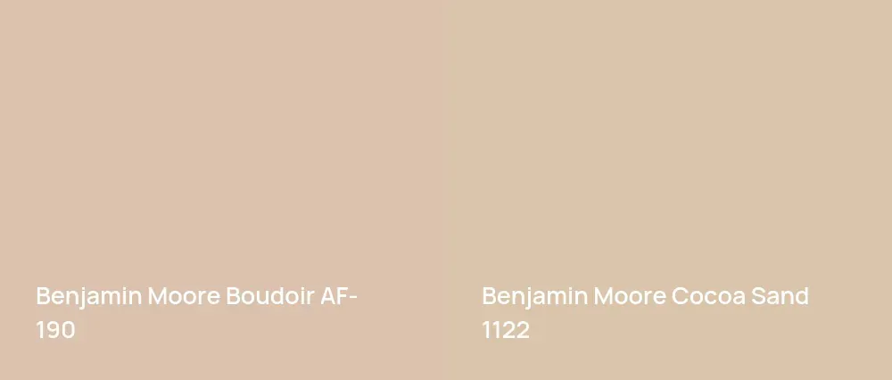 Benjamin Moore Boudoir AF-190 vs Benjamin Moore Cocoa Sand 1122
