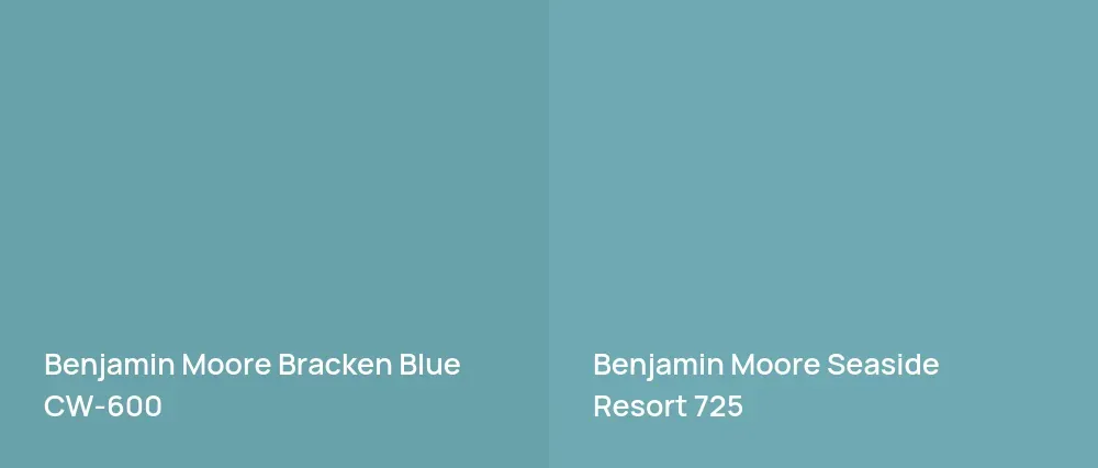 Benjamin Moore Bracken Blue CW-600 vs Benjamin Moore Seaside Resort 725