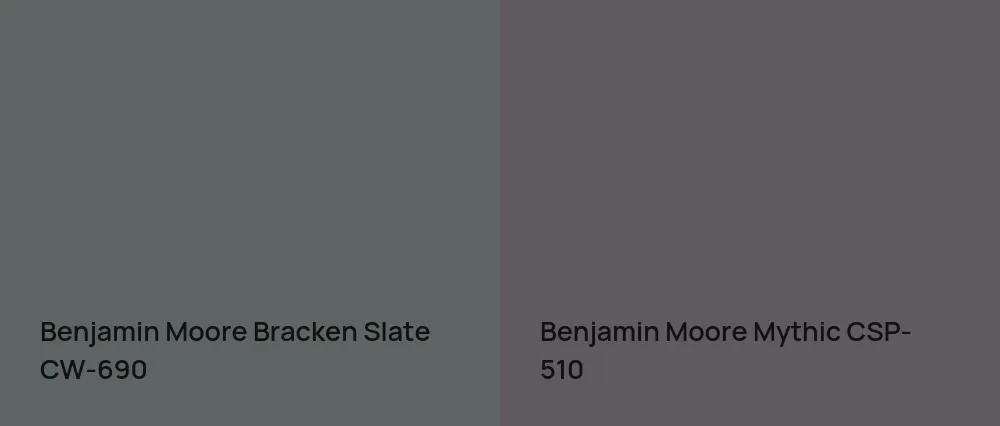 Benjamin Moore Bracken Slate CW-690 vs Benjamin Moore Mythic CSP-510