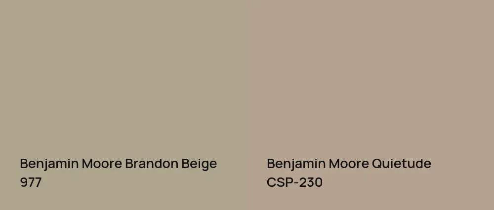 Benjamin Moore Brandon Beige 977 vs Benjamin Moore Quietude CSP-230