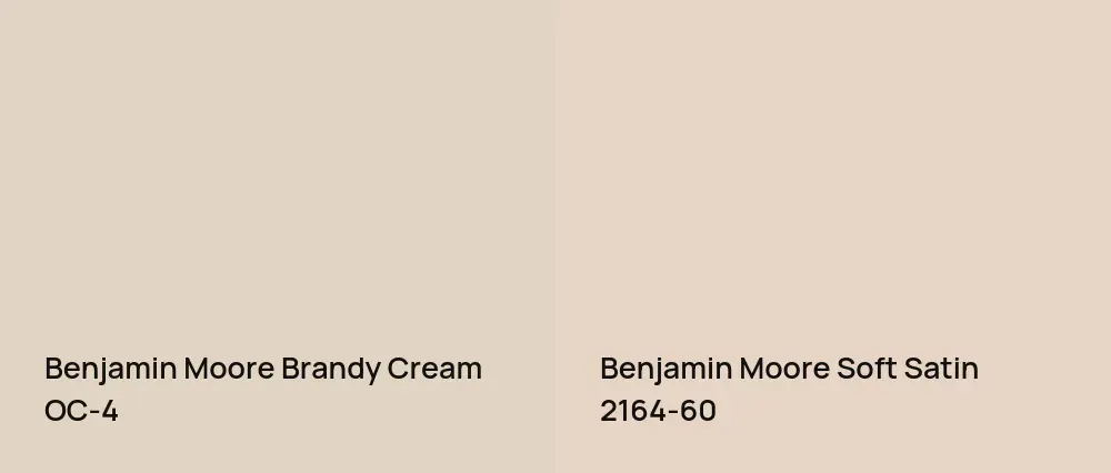 Benjamin Moore Brandy Cream OC-4 vs Benjamin Moore Soft Satin 2164-60