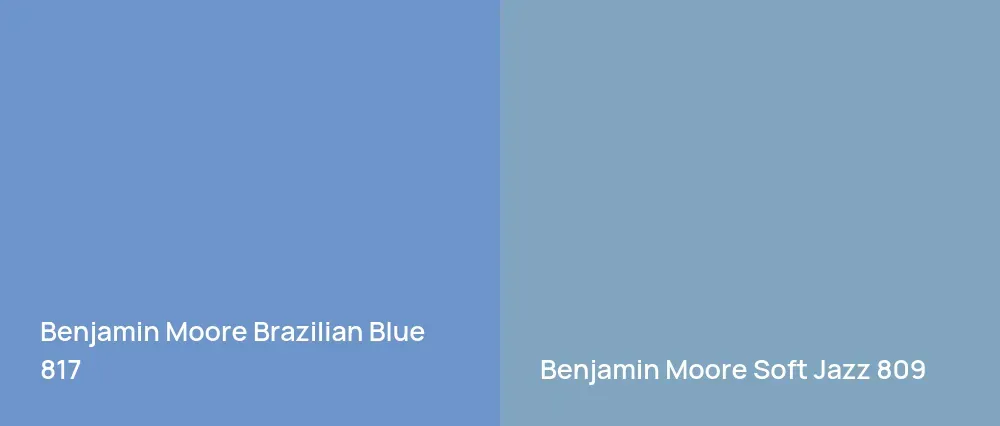 Benjamin Moore Brazilian Blue 817 vs Benjamin Moore Soft Jazz 809