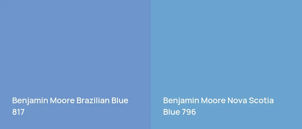 Benjamin Moore Brazilian Blue 817 vs Benjamin Moore Nova Scotia Blue 796