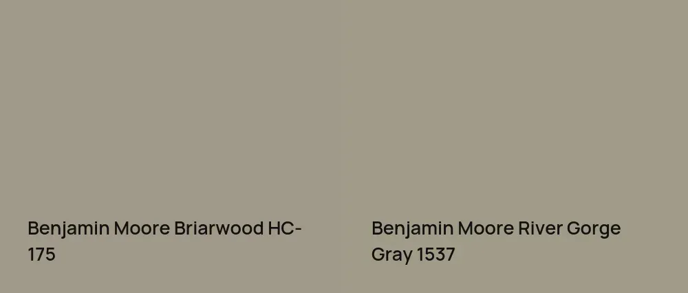 Benjamin Moore Briarwood HC-175 vs Benjamin Moore River Gorge Gray 1537